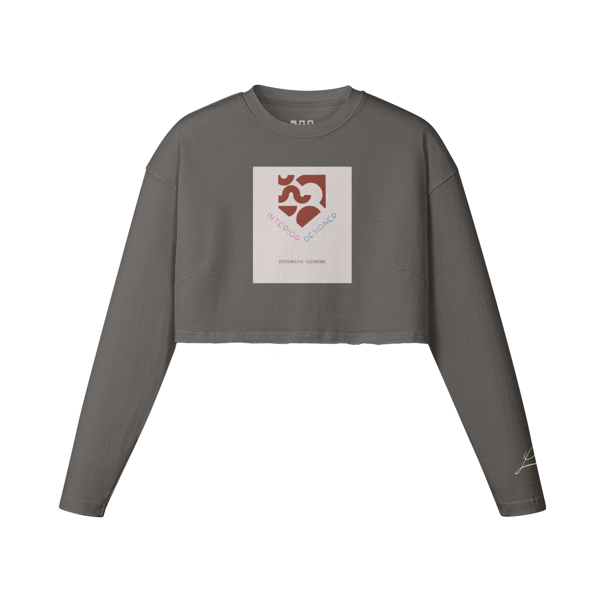 Systematic Catching Women's Raw Hem Long Sleeve Crop Top