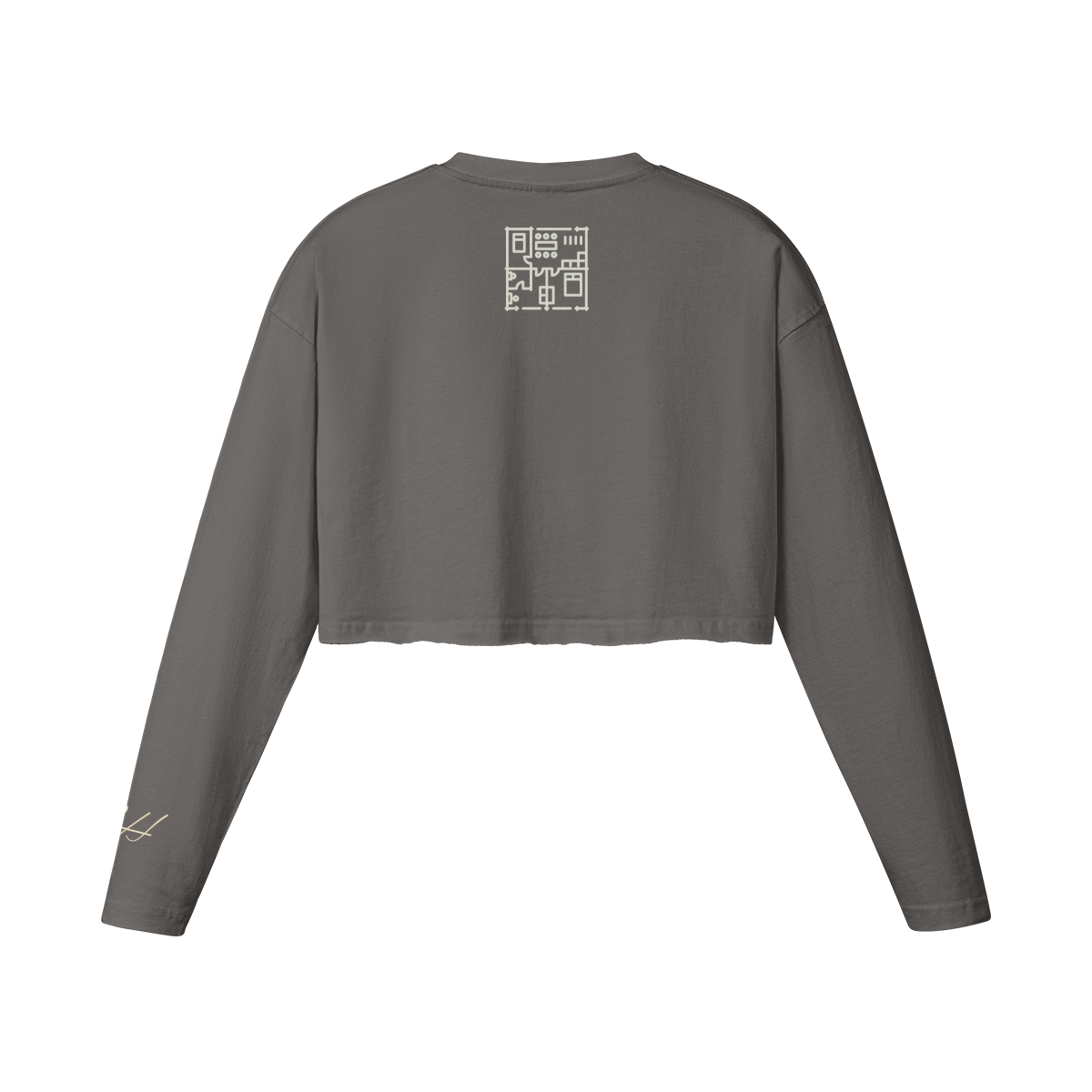 Systematic Catching Women's Raw Hem Long Sleeve Crop Top